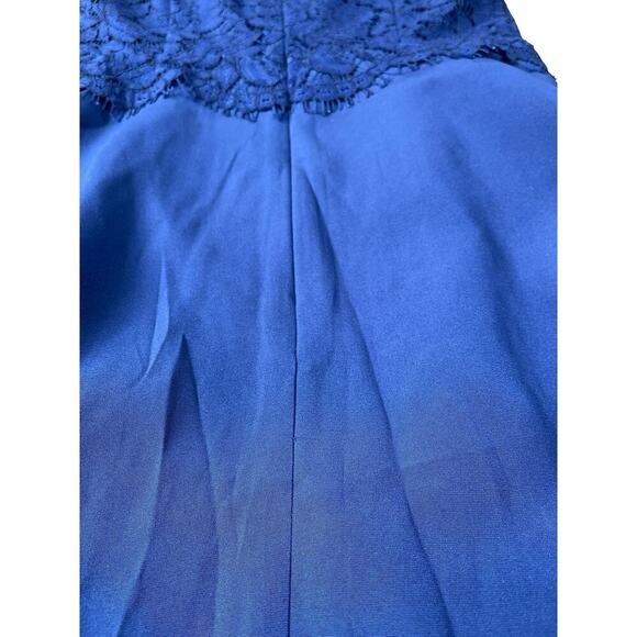 Alannah Hill Navy Blue Lace Silk Fit & Flare Dress Cocktail Wedding - Size 6 - Picture 6 of 14